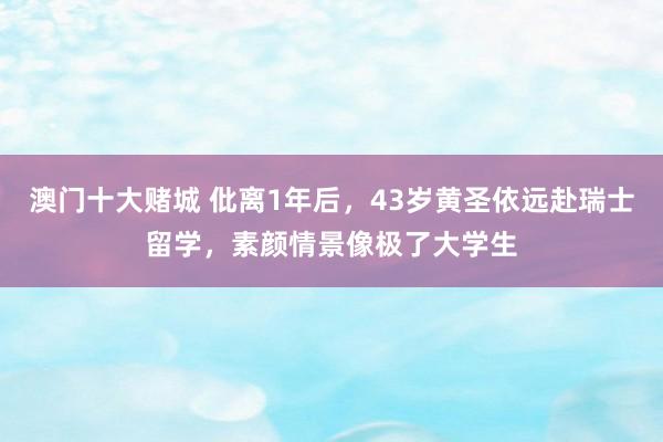 澳门十大赌城 仳离1年后，43岁黄圣依远赴瑞士留学，素颜情景像极了大学生