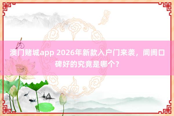 澳门赌城app 2026年新款入户门来袭，阛阓口碑好的究竟是哪个？