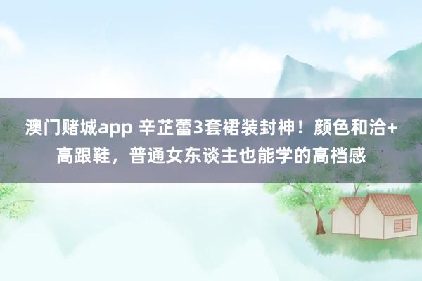 澳门赌城app 辛芷蕾3套裙装封神！颜色和洽+高跟鞋，普通女东谈主也能学的高档感