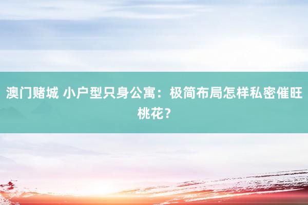 澳门赌城 小户型只身公寓：极简布局怎样私密催旺桃花？